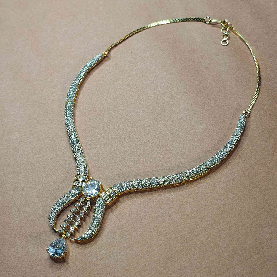 Nitara Gold Plated AD Hasli Set