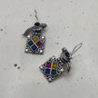 Bulbul Silver Oxidized Earrings - Multicolour