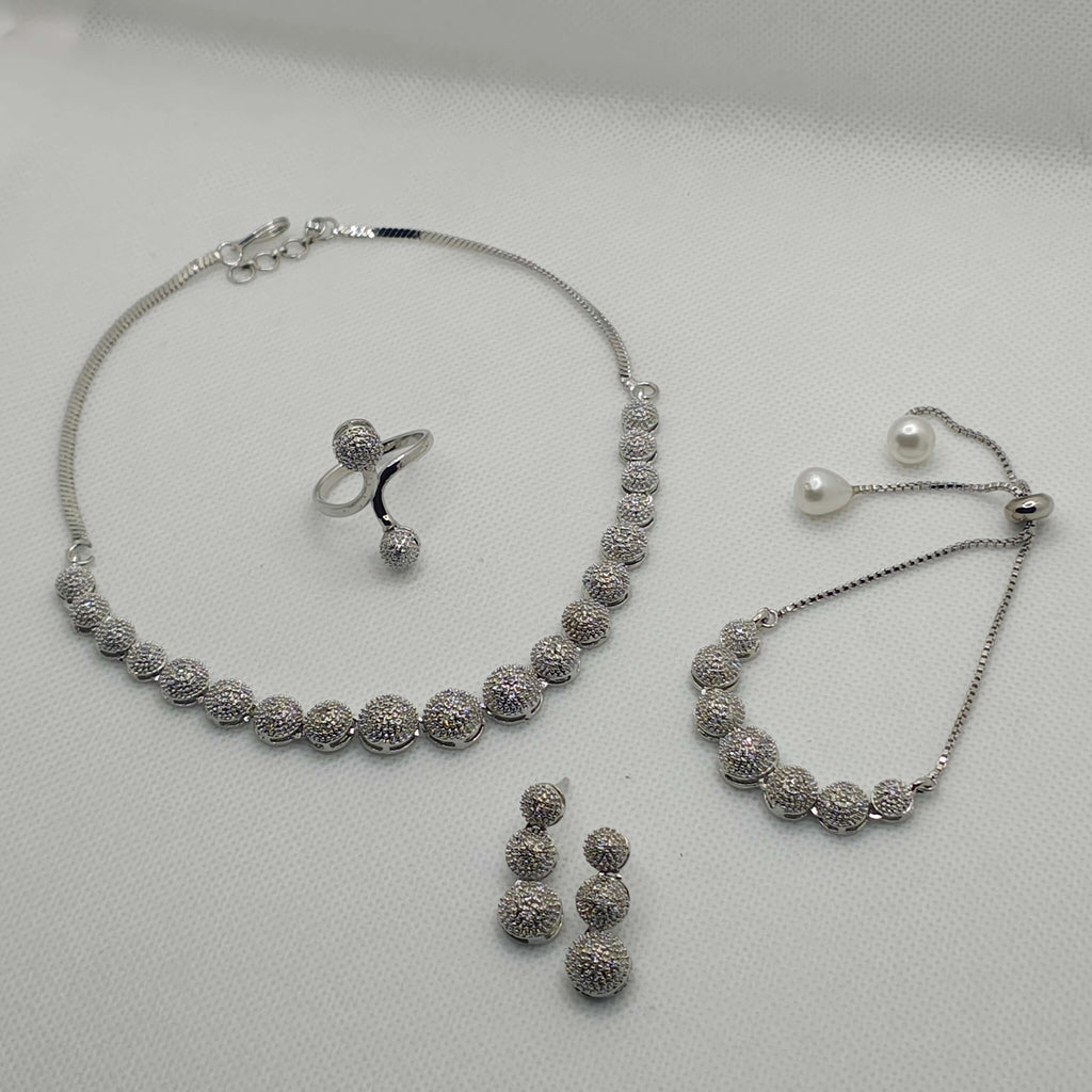 Ziva AD Necklace, Earring with Ring and Bracelet