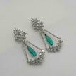 Evanshi Silver Plated AD Earrings - Mint Green