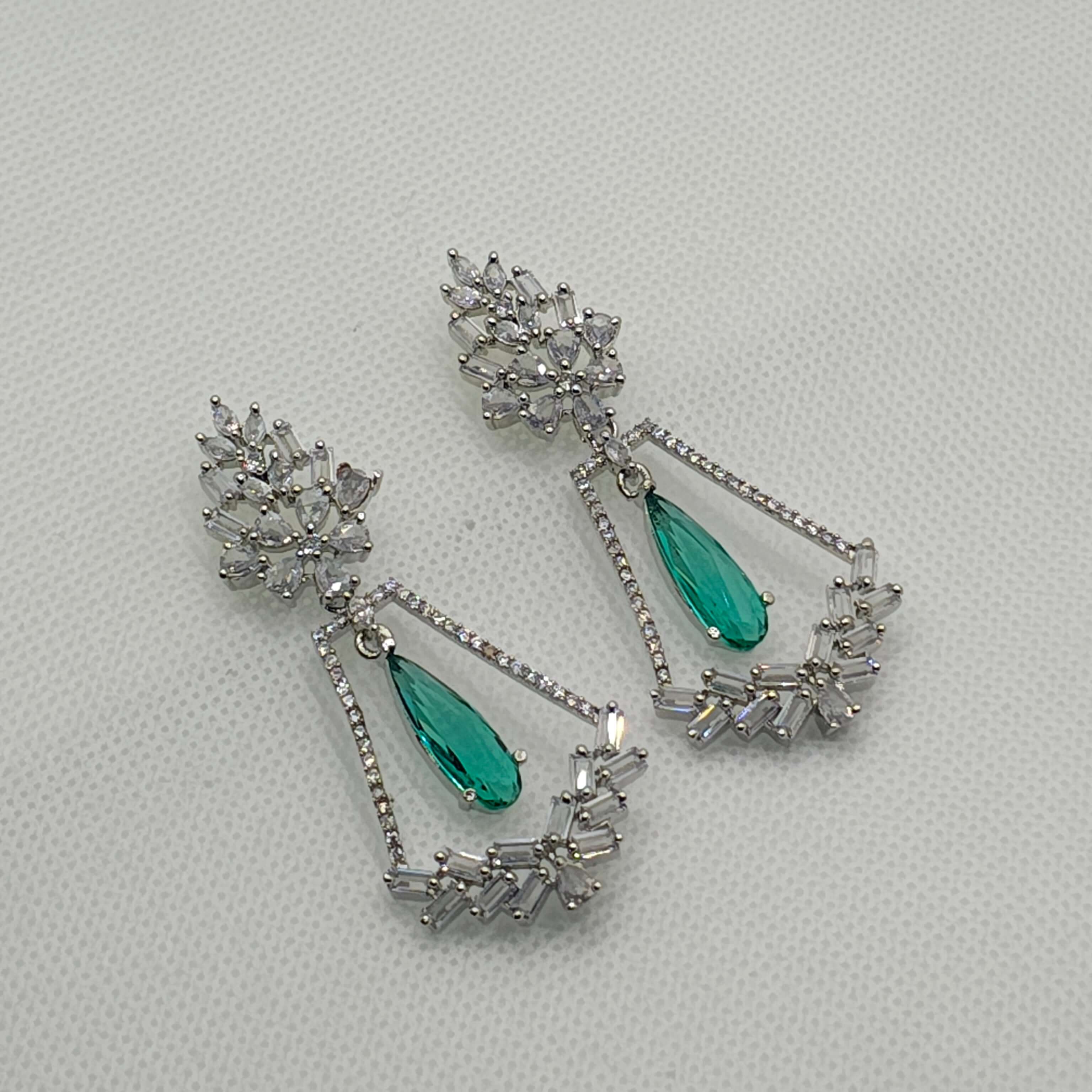 Evanshi Silver Plated AD Earrings