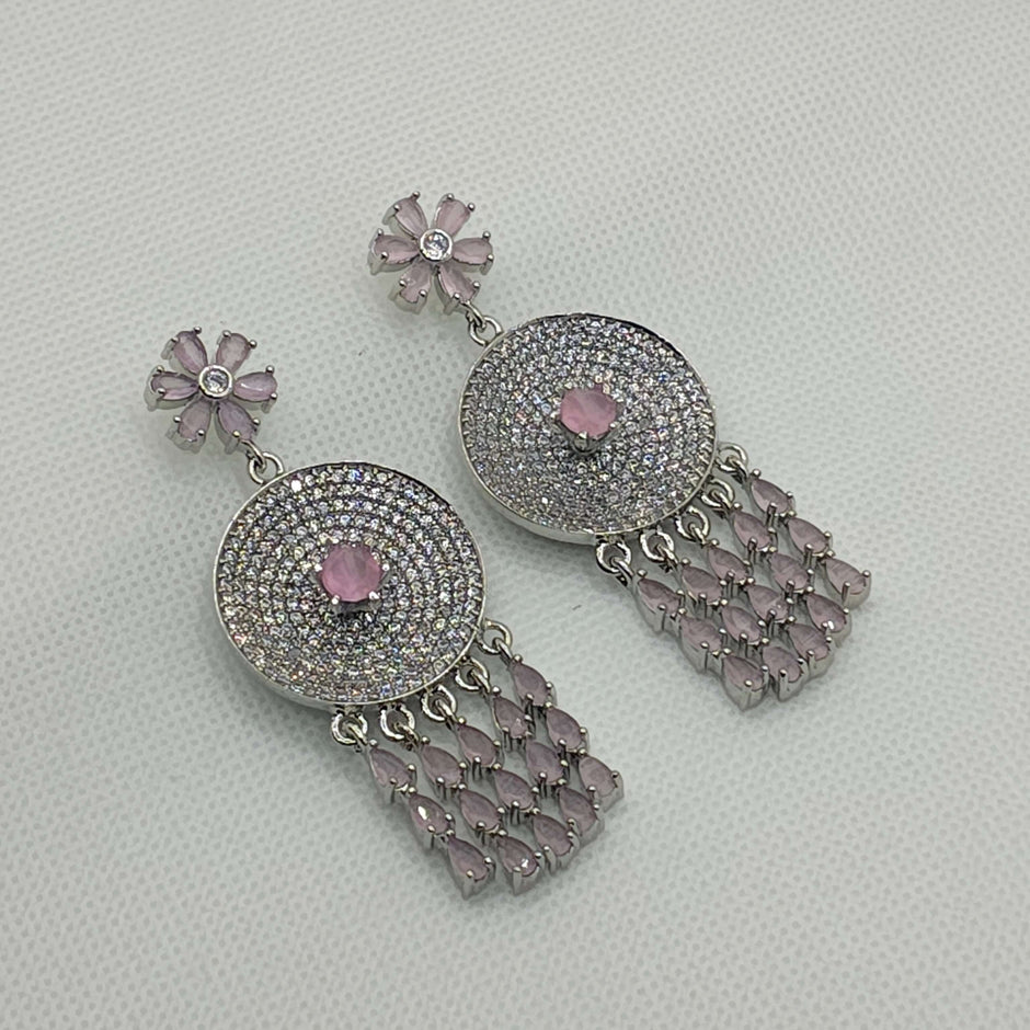 Upasna Silver Plated AD Earrings