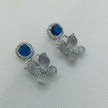 Riva Silver Plated AD Earrings - Blue