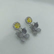 Riva Silver Plated AD Earrings - Yellow