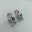 Riva Silver Plated AD Earrings - Pink