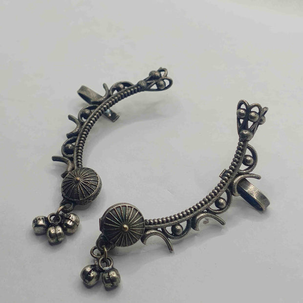 Sarika Silver Oxidized Earring Earcuffs