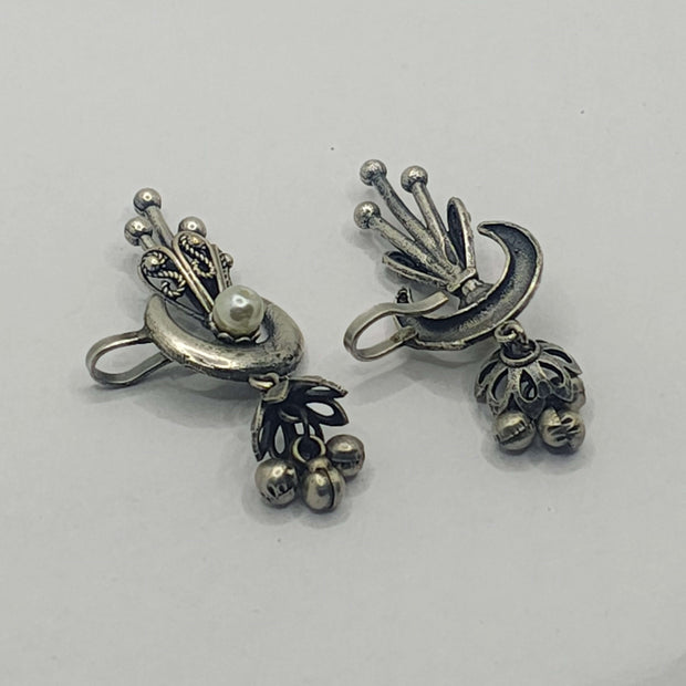 Lakshita Silver Oxidized Earcuffs