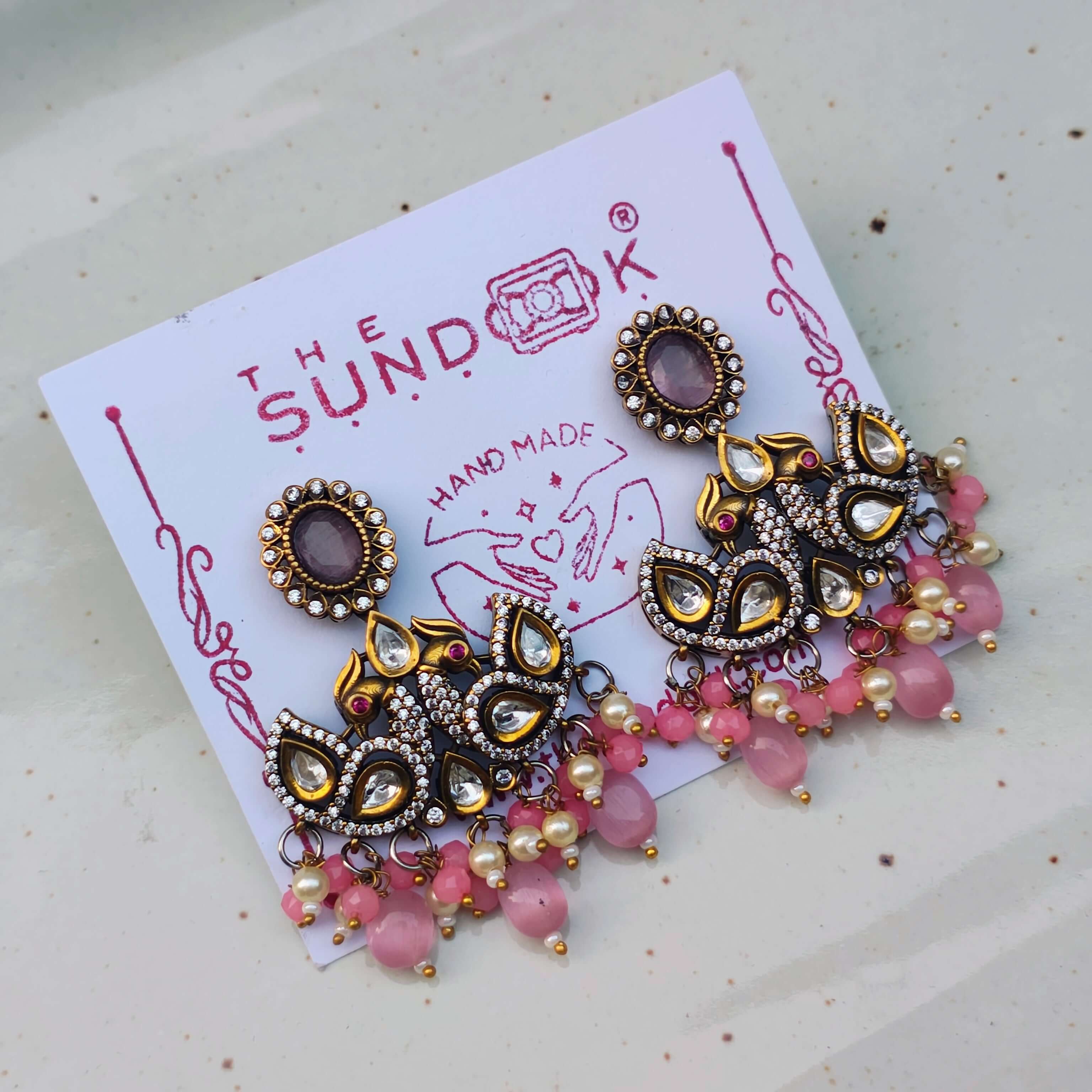 Shloka Pearl and Polki Necklace Set