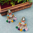 Vani Mukticolour Pearl and Polki Earrings