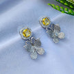 Riva Silver Plated AD Earrings - Yellow