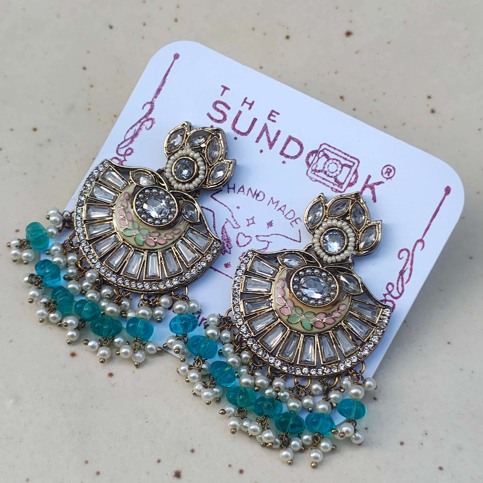 Parinita Pearl and Polki Long Necklace Set