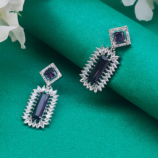 Samaira Silver Plated AD Earrings