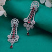Sara Silver Plated AD Earrings