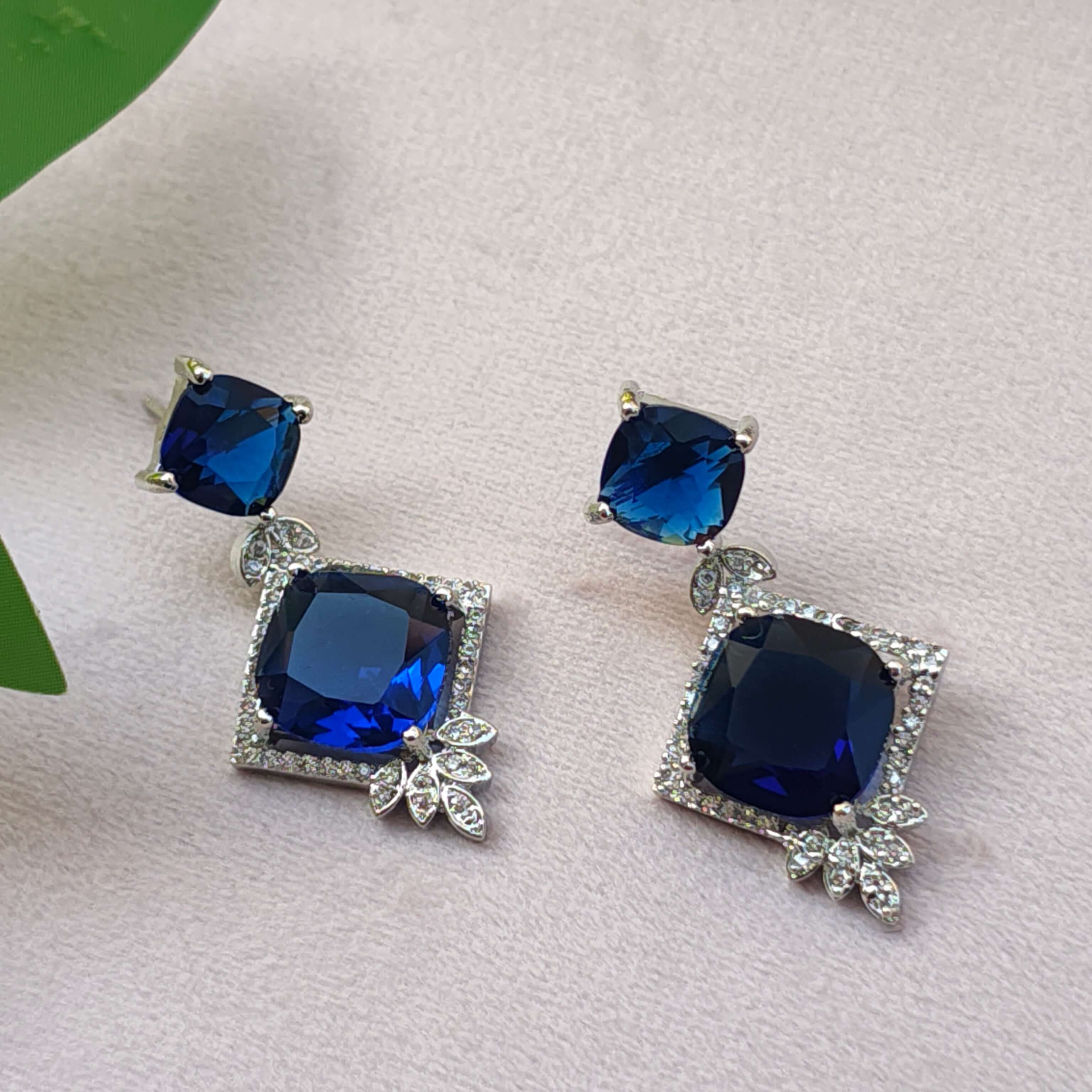 Lea Silver Plated AD Earrings
