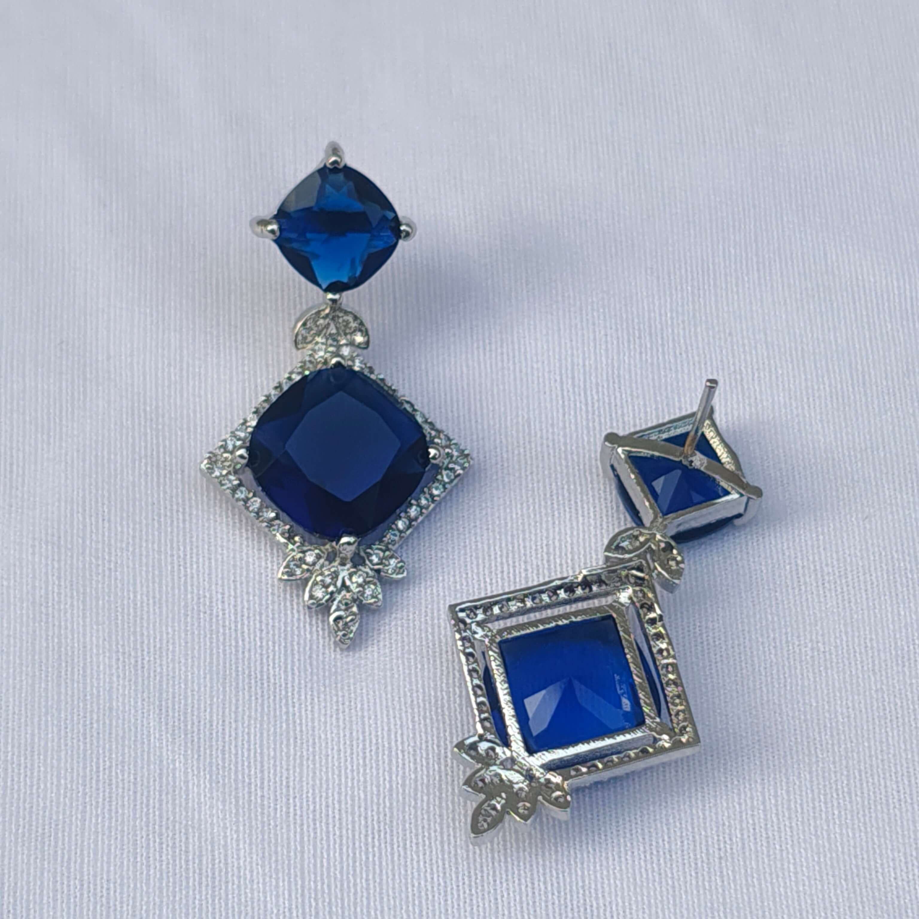 Lea Silver Plated AD Earrings