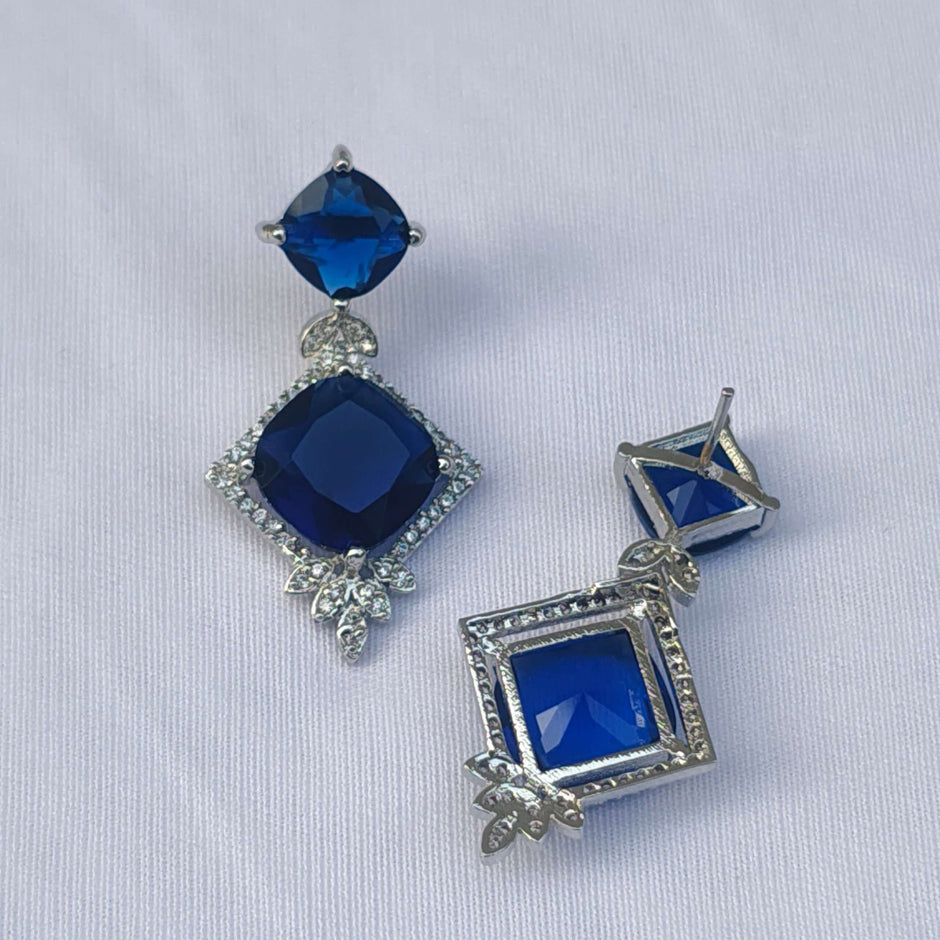 Lea Silver Plated AD Earrings
