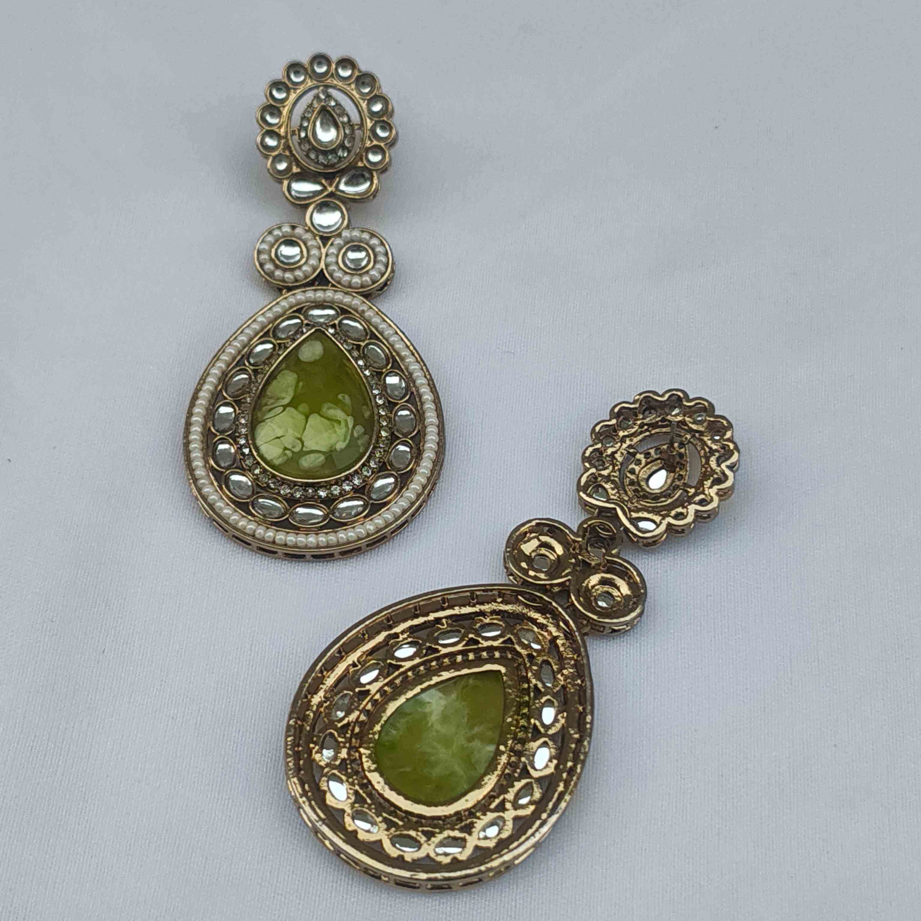 Aashna Polki Earrings - Green