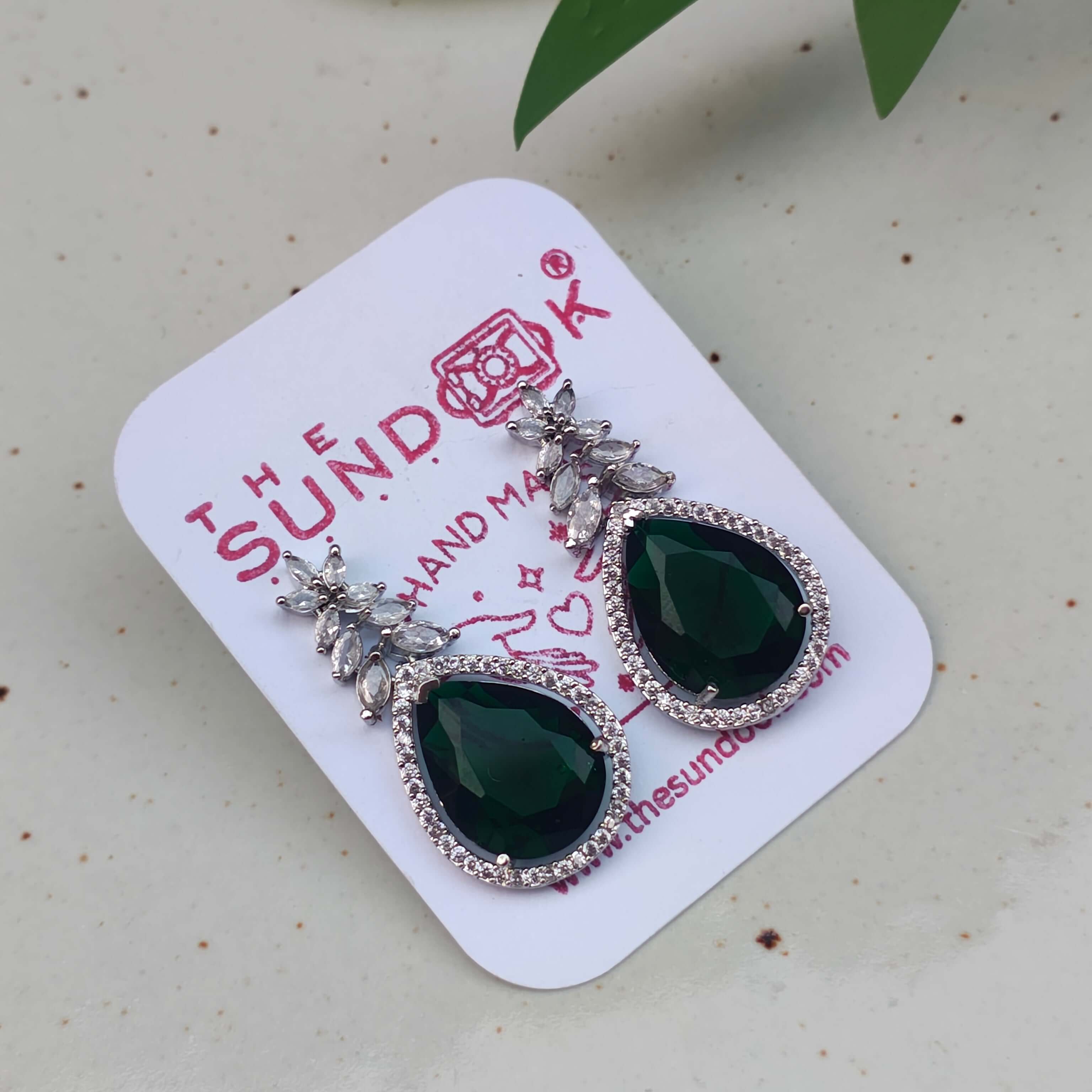Clara Silver Plated AD Earrings