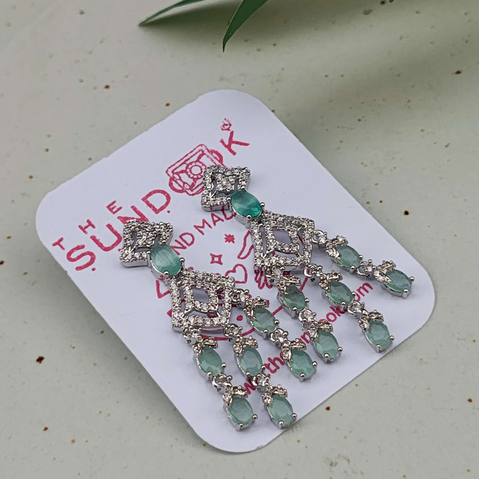 Anika Silver Plated AD Earrings