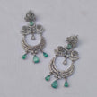 Garima Silver Plated AD Chandbali Earrings