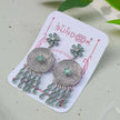 Upasna Silver Plated AD Earrings - Mint Green
