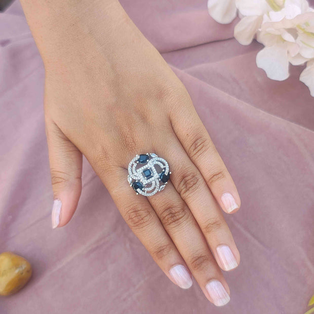 Kanak Silver Plated AD Rings