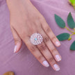 Priya Gold Plated AD Rings - Mint Green