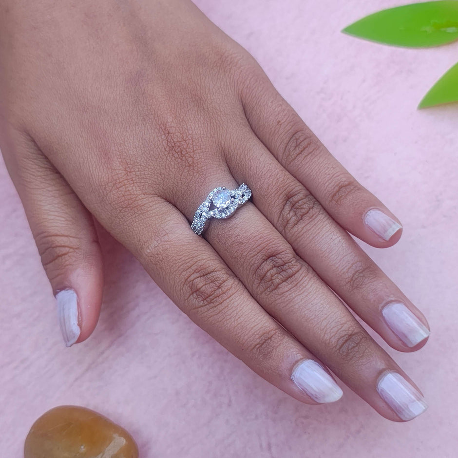 Ruhi Silver Plated AD Rings