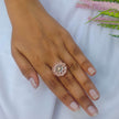Versha Gold Plated AD Rings -Pink