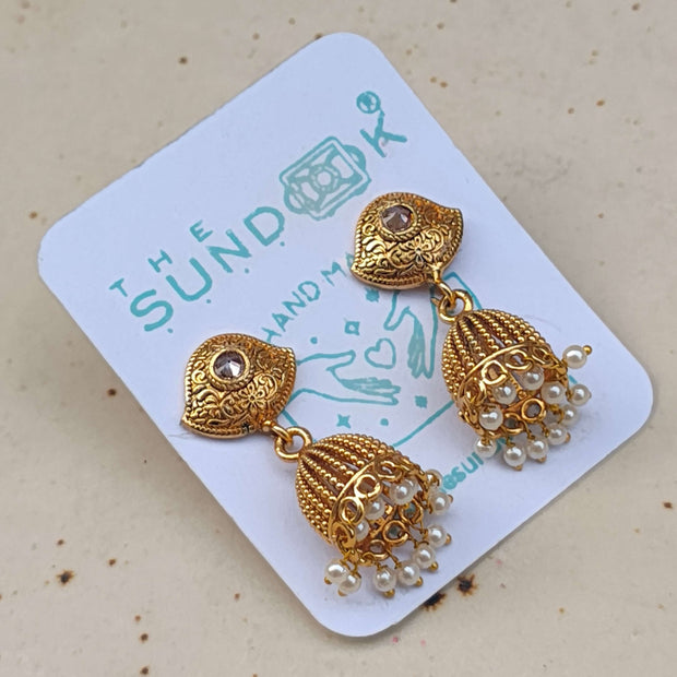 Bani Gold Plated Jhumki Earrings