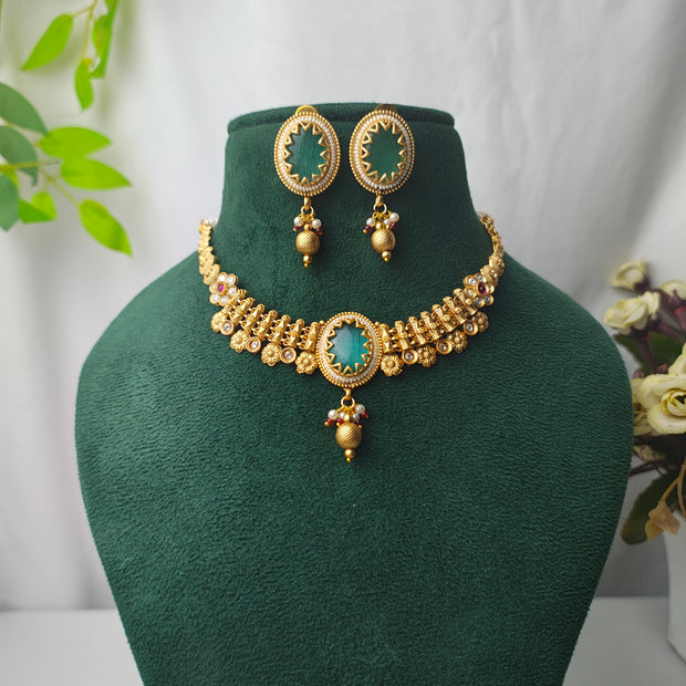 BHARGAVI GOLD PLATED HERITAGE NECKLACE SET
