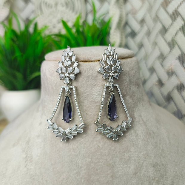 EVANSHI SILVER PLATED AD EARRINGS - LAVENDER