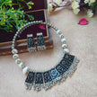ISHITA KAUDI & GUNGROO SILVER OXIDIZED HASLI SET