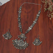 Jivika Silver Oxidized Long Necklace Set