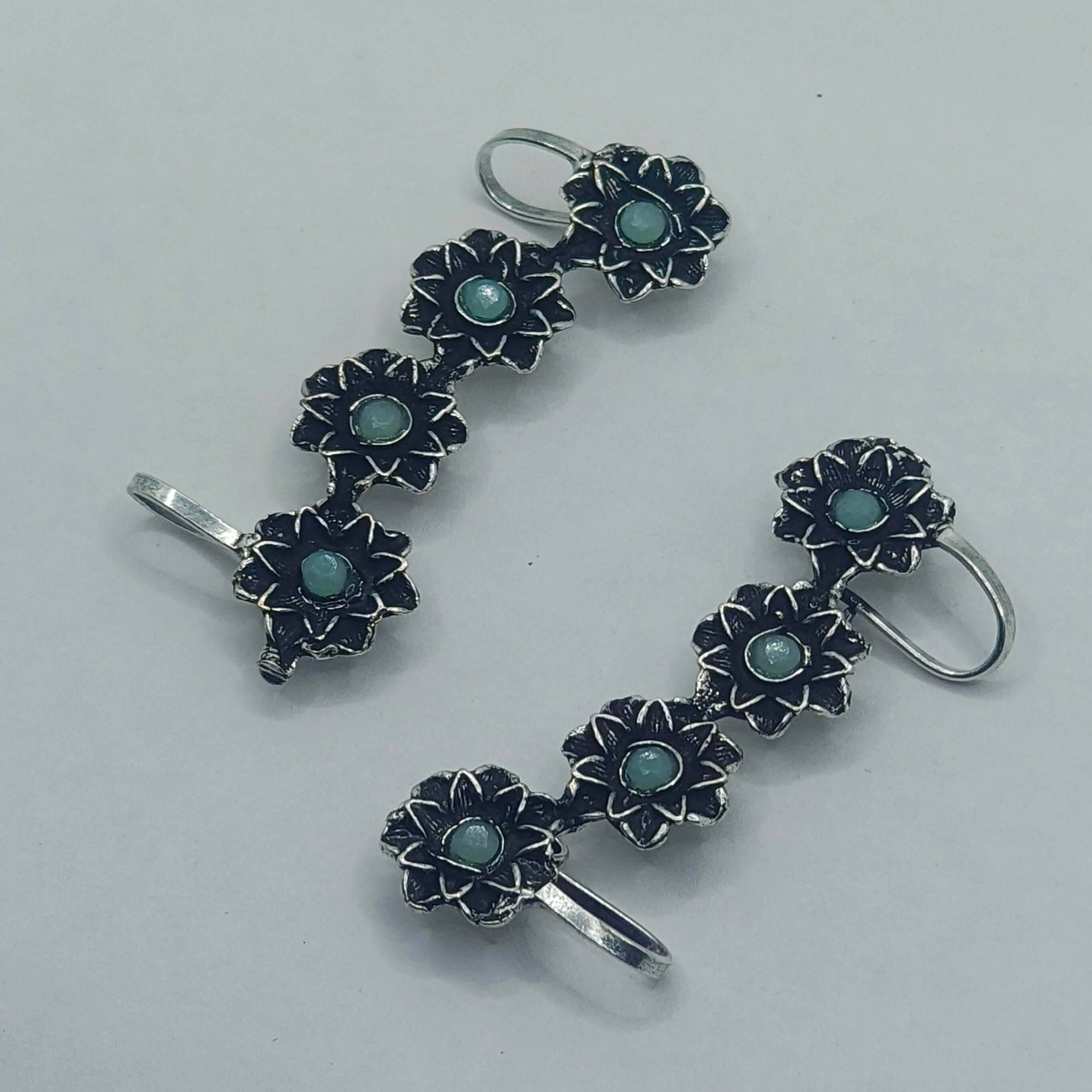 JIYA SILVER OXIDIZED EARCUFFS