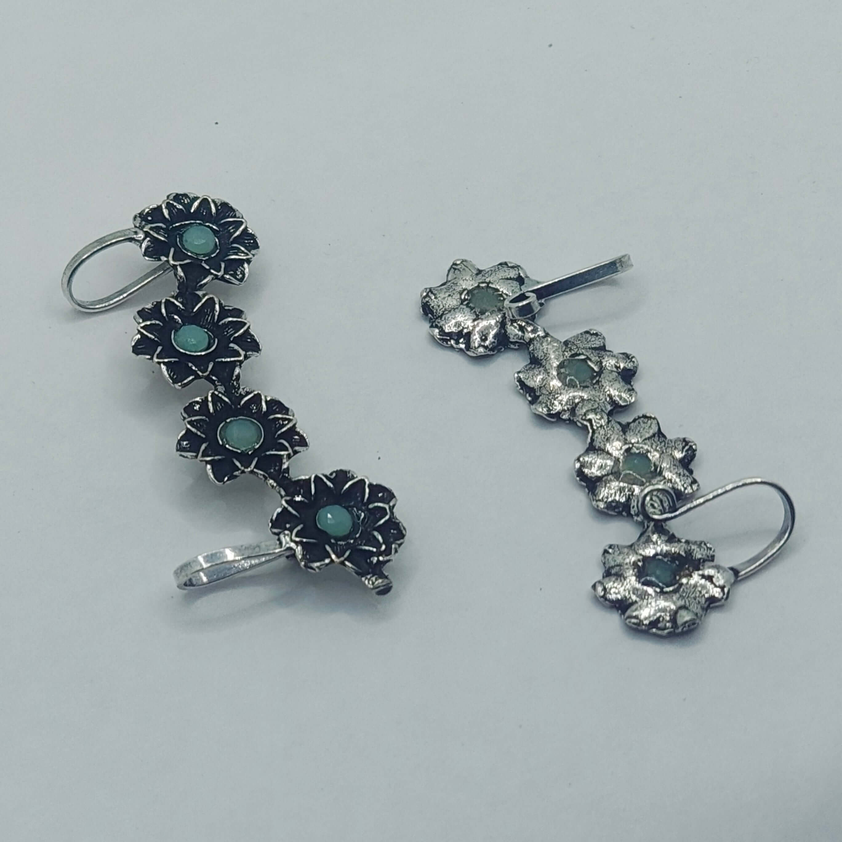 JIYA SILVER OXIDIZED EARCUFFS