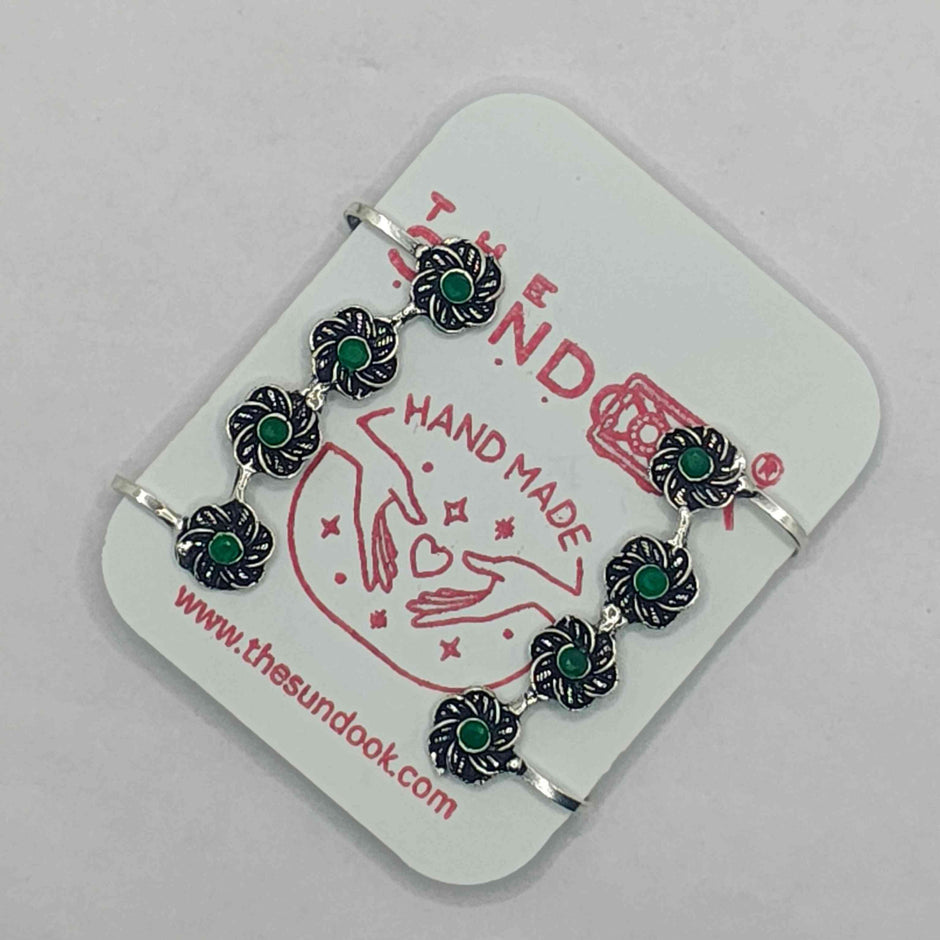 JIYA SILVER OXIDIZED EARCUFFS