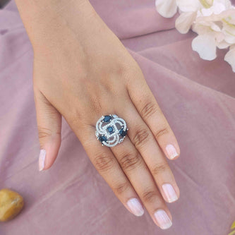 Kanak Silver Plated AD Rings