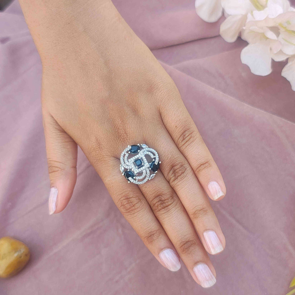 Kanak Silver Plated AD Rings