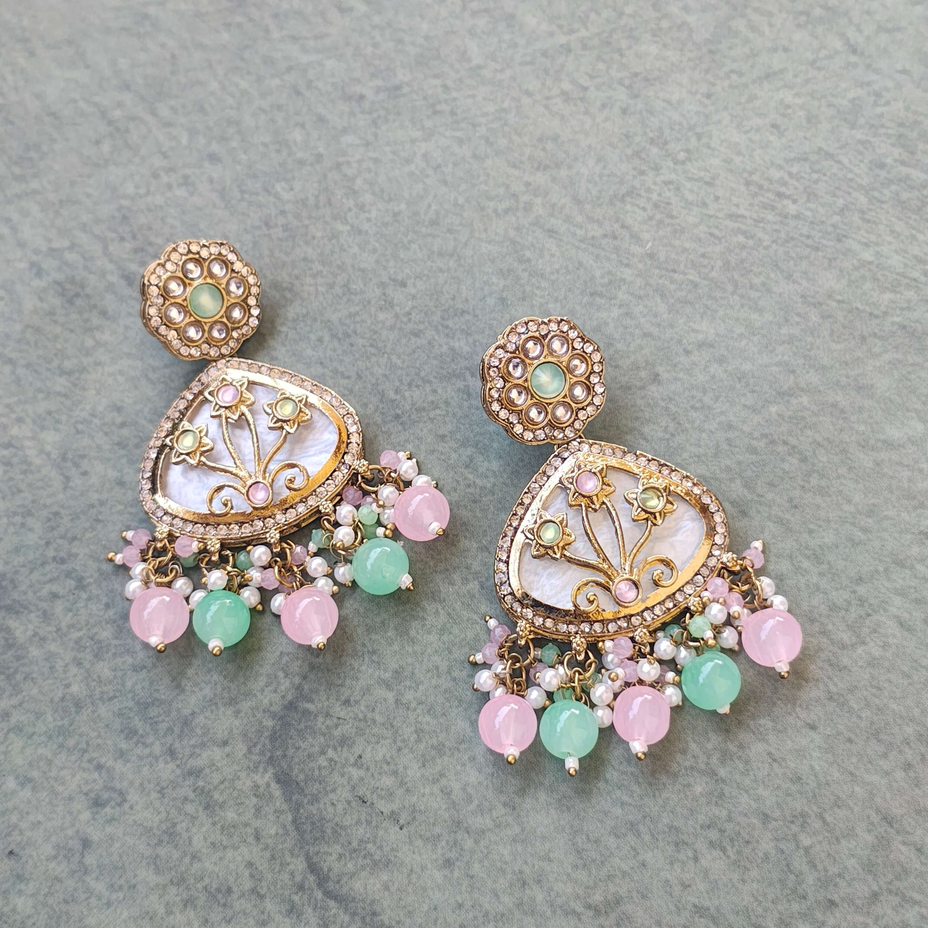 KANIKA PEARL AND POLKI EARRINGS
