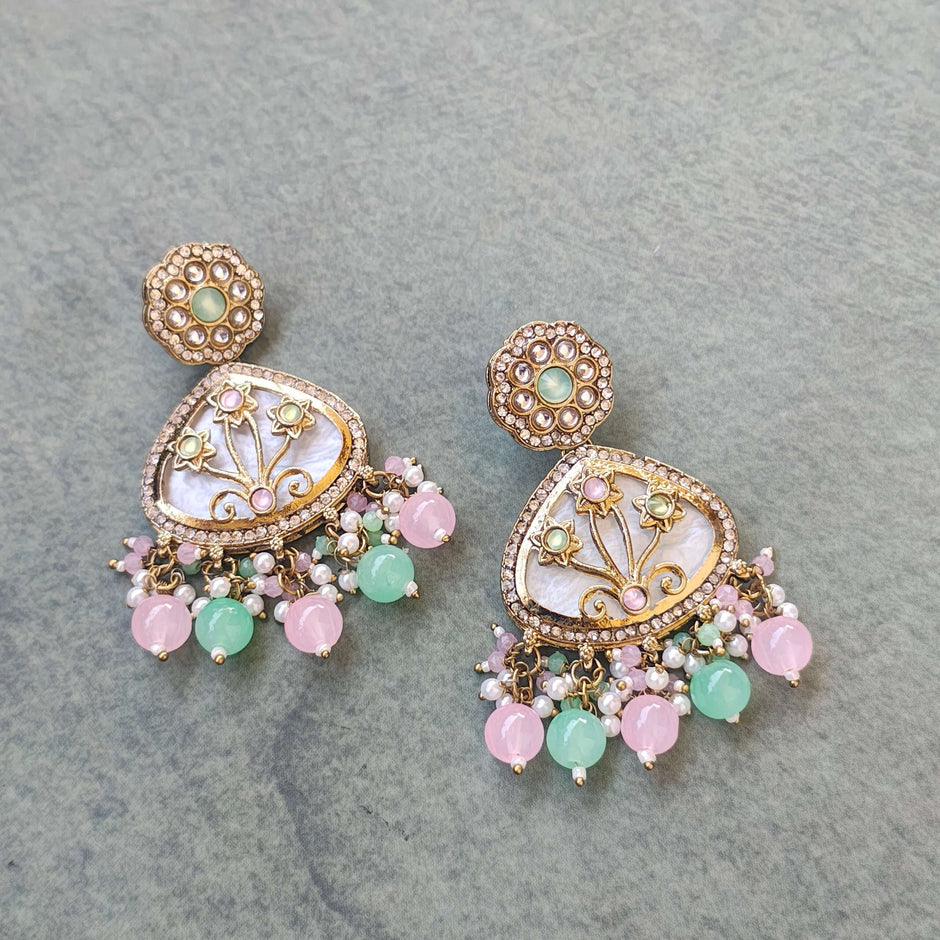 KANIKA PEARL AND POLKI EARRINGS