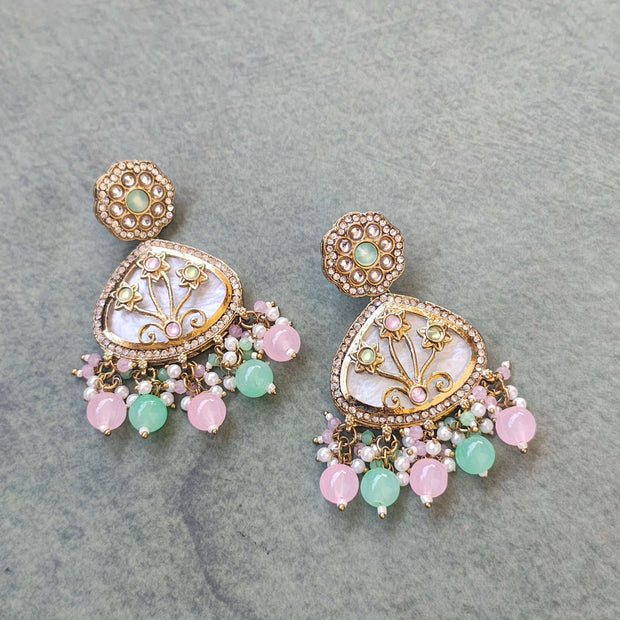 KANIKA PEARL AND POLKI EARRINGS