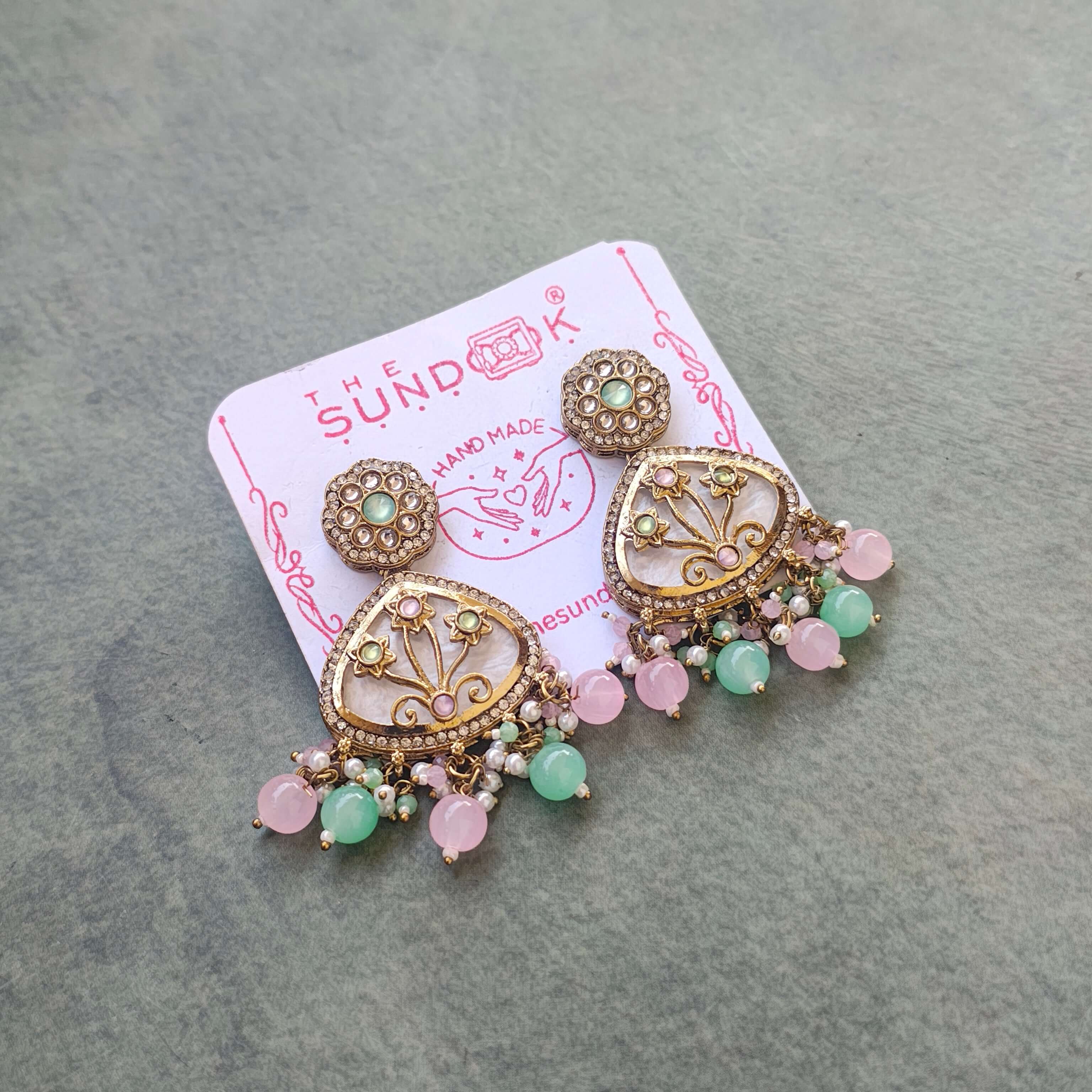 KANIKA PEARL AND POLKI EARRINGS