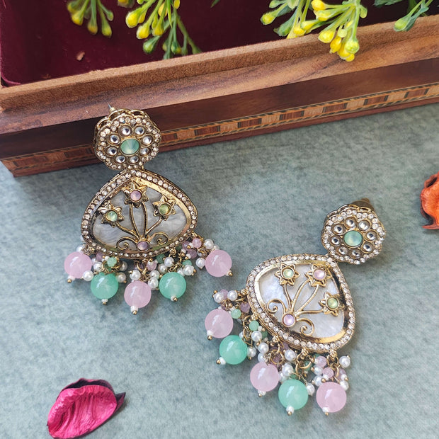 KANIKA PEARL AND POLKI EARRINGS