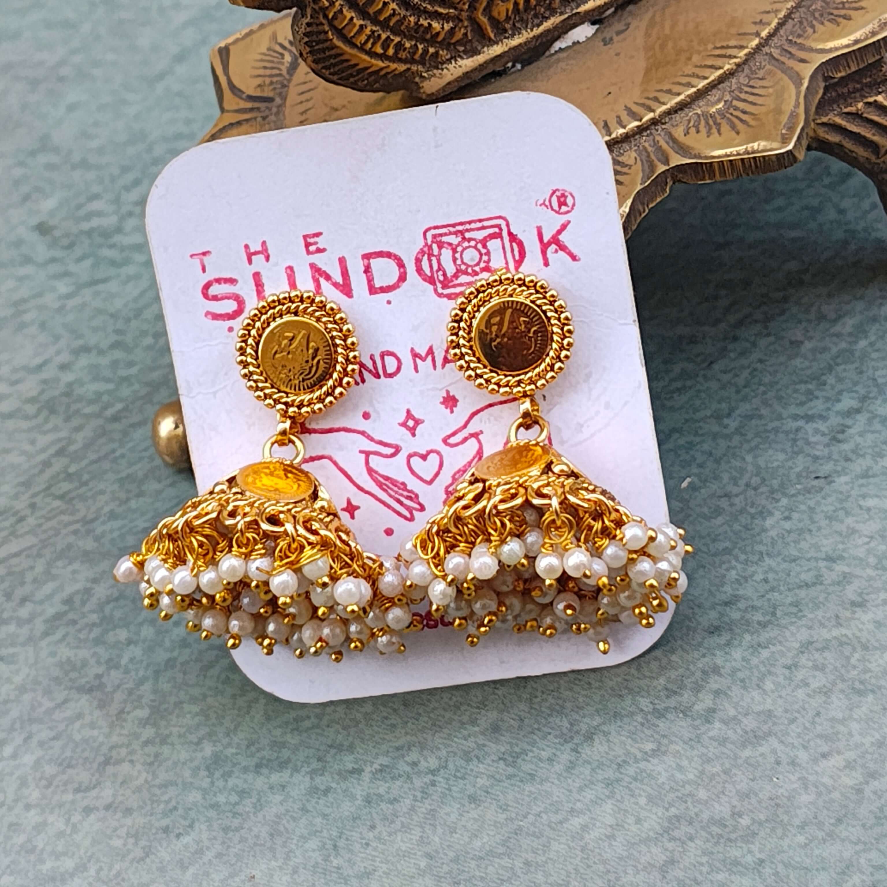 Kashish Handcrafted Antique Gold Plated Kasu Mala Necklace Set