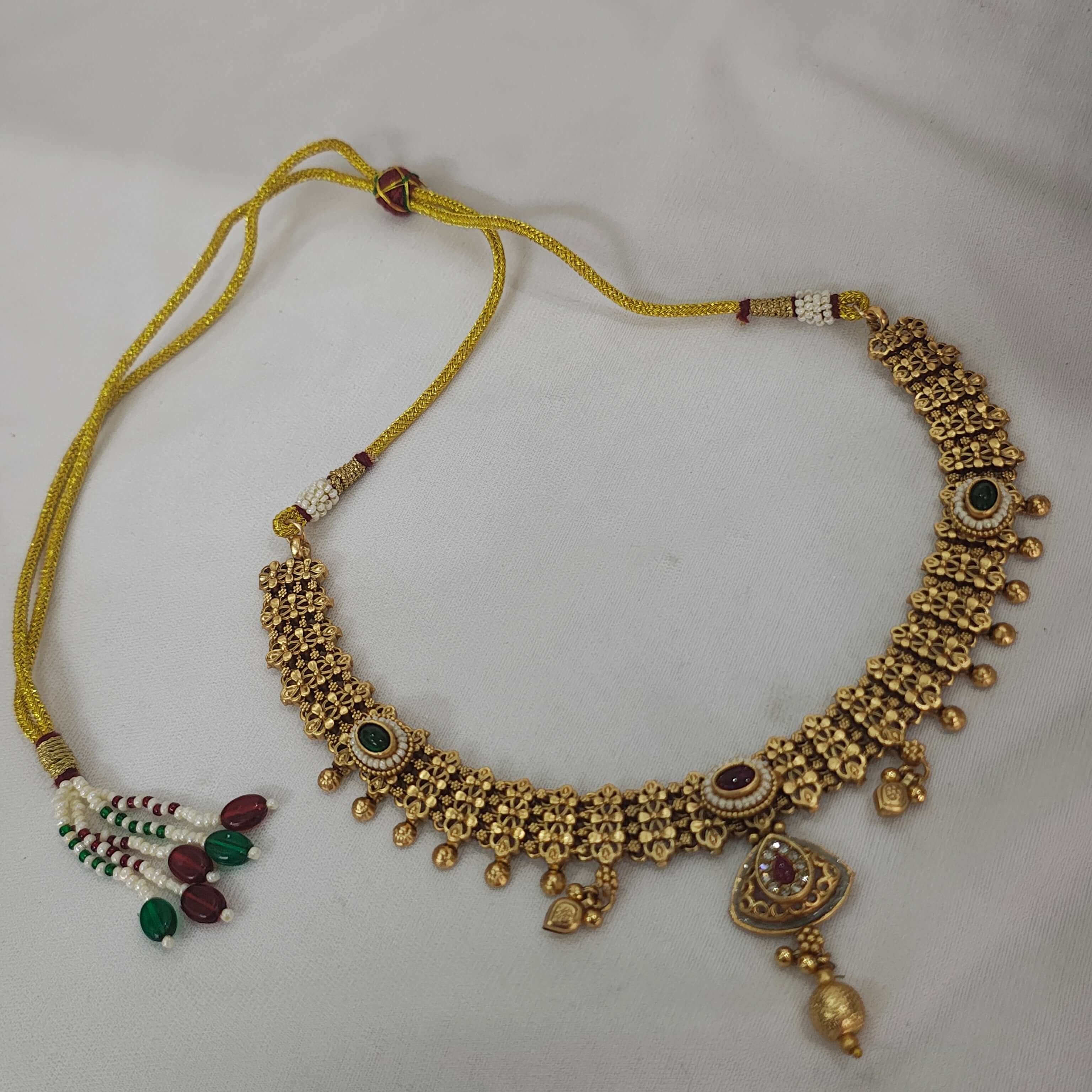 Kirat Ethnic Antique Gold Tone Necklace Set