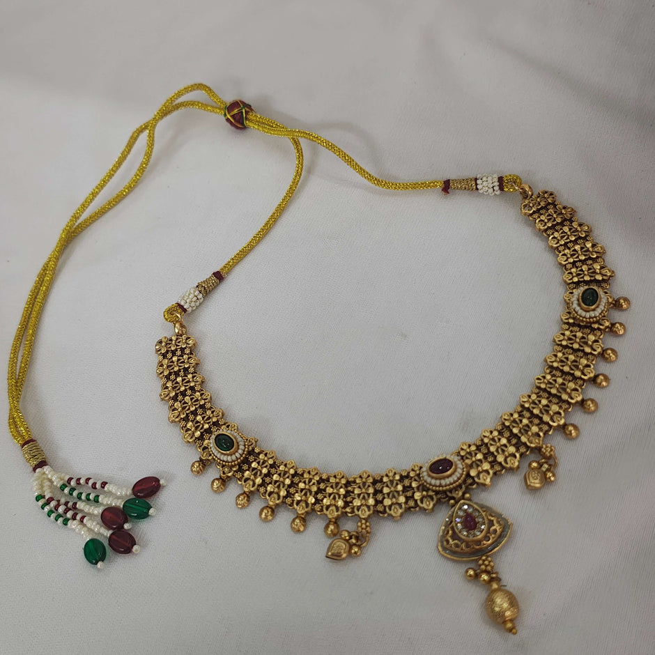 Kirat Ethnic Antique Gold Tone Necklace Set