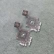 LAVANYA PEARL SILVER OXIDIZED EARRINGS