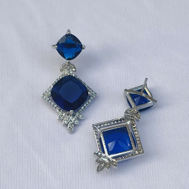 Lea Silver Plated AD drop Earrings
