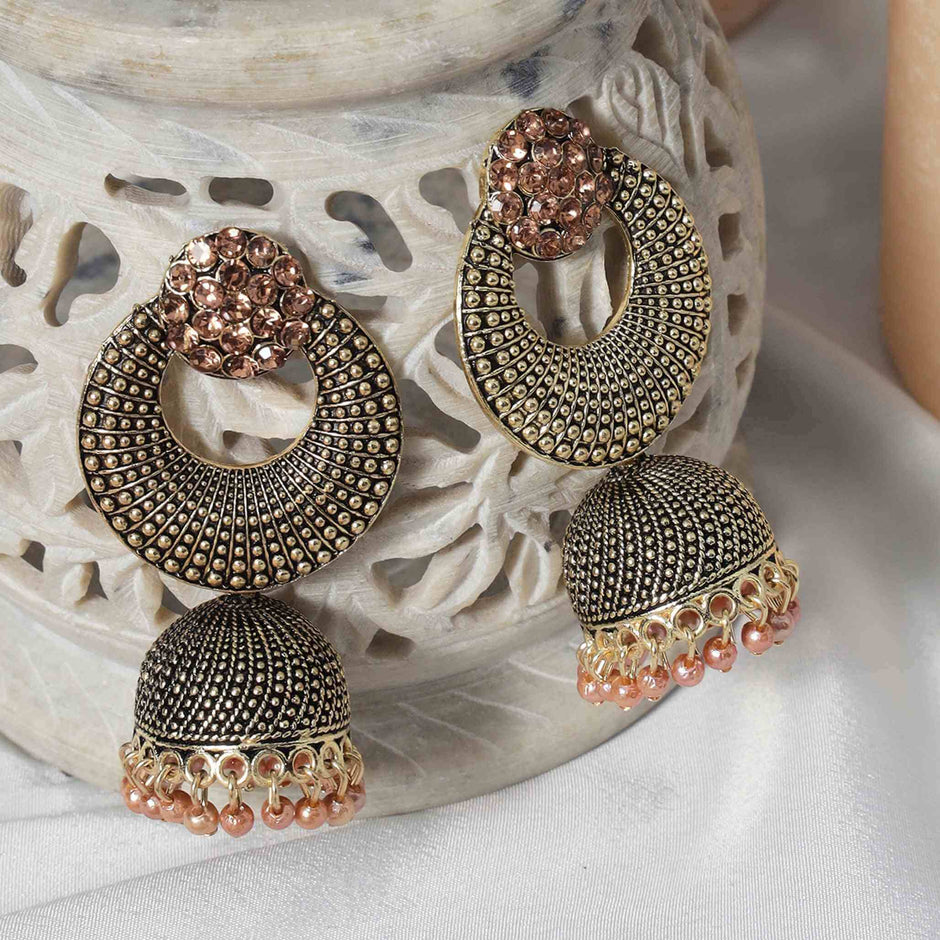 Maithili Gold Enamel Jhumki Earrings